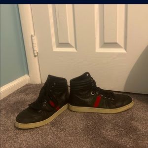 Gucci Guccissima Web Leather Hi Top 'Black' Size 5 and half